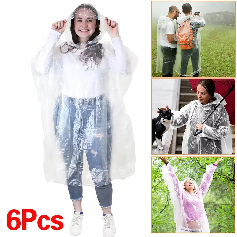 6 Buah Jas Hujan Sekali Pakai, - Emergency Poncho Rain ulasan dan harga